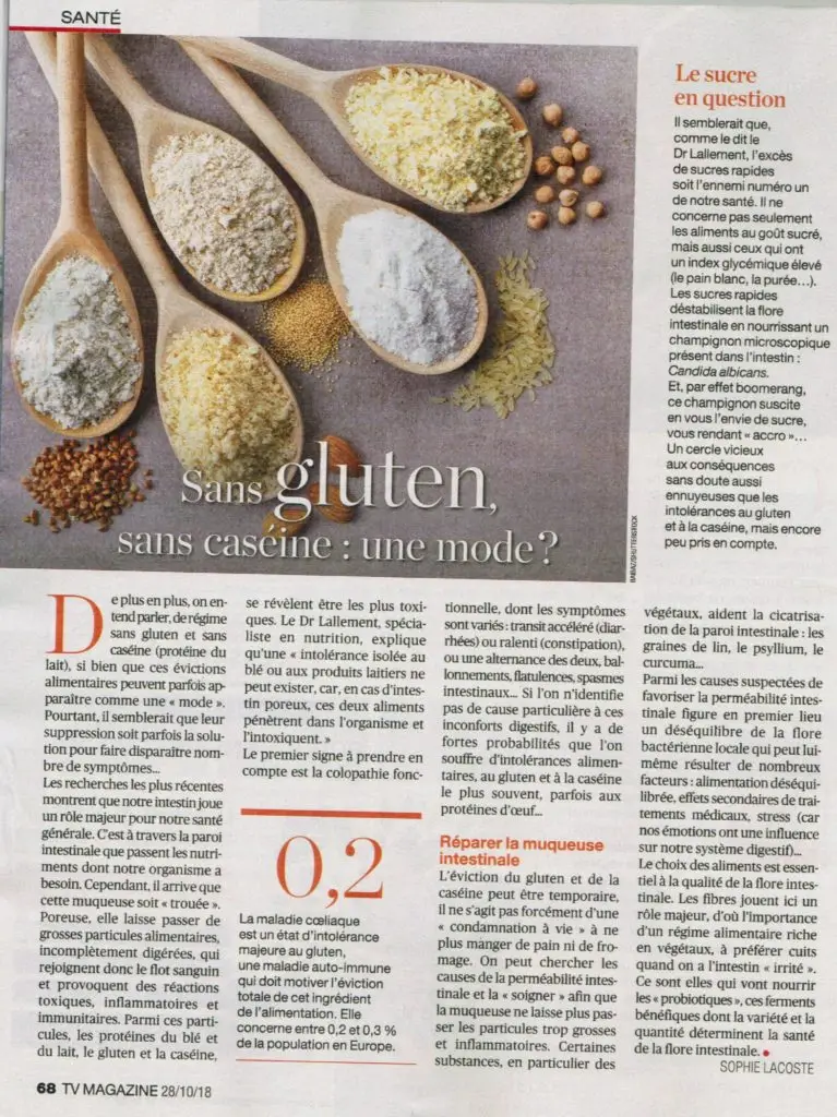 Photo tv magazine le bien public le sans gluten